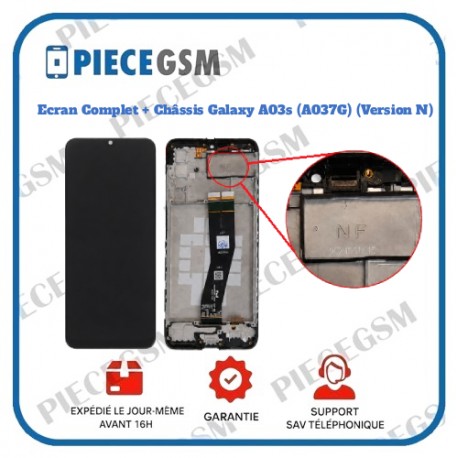 Ecran Complet + CHÂSSIS Galaxy A03s (A037G) (Version N)