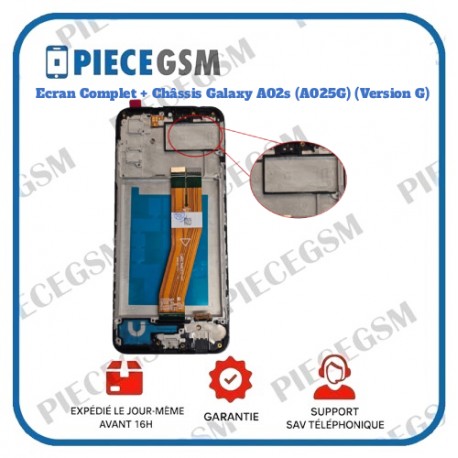 Ecran Complet + Châssis Galaxy A02s (A025G) (Version G)