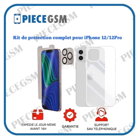 KIT DE PROTECTION COMPLET POUR IPHONE 12 / 12 PRO