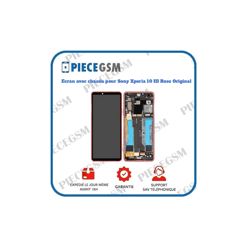 Ecran avec chassis pour Sony Xperia 10 III Rose Original