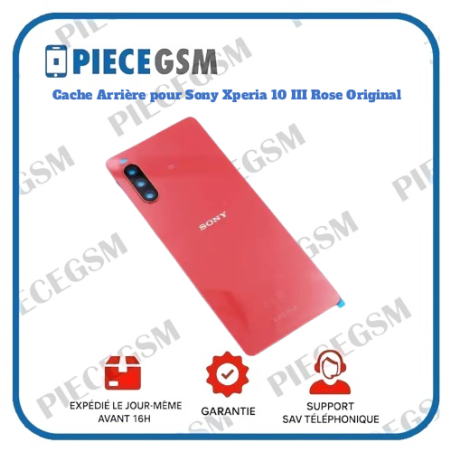 Cache Arrière pour Sony Xperia 10 III Rose Original pas cher