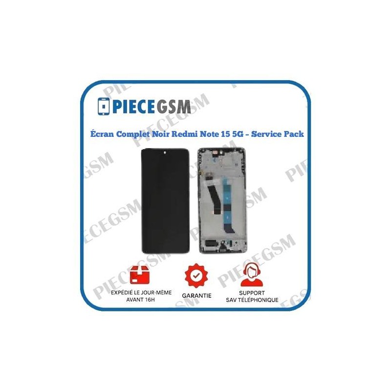 Écran Complet Noir Redmi Note 15 5G – Service Pack