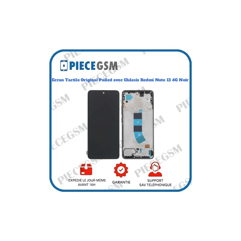 Ecran Tactile Original Pulled avec Châssis Redmi Note 13 4G Noir