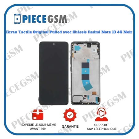 Ecran Tactile Original Pulled avec Châssis Redmi Note 13 4G Noir