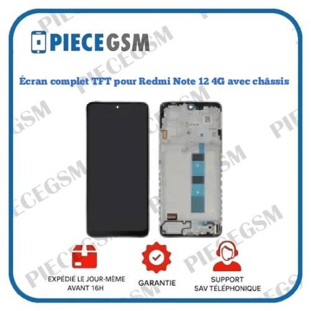 Écran complet TFT pour Redmi Note 12 4G avec châssis
