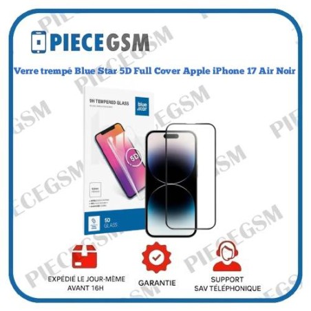 Verre trempé Blue Star 5D Full Cover Apple iPhone 17 Air Noir