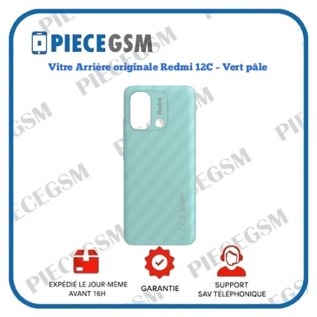 Vitre Arrière originale Redmi 12C – Vert pâle