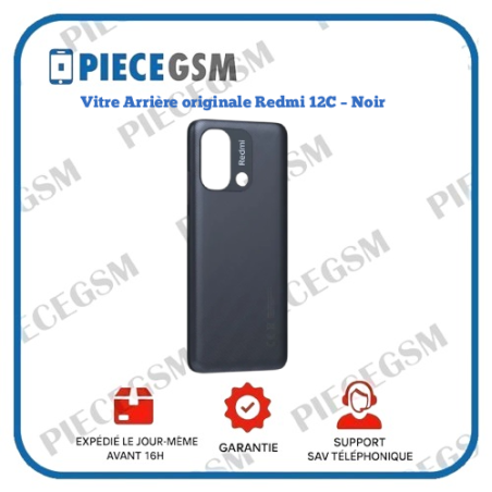 Vitre Arrière originale Redmi 12C – Noir