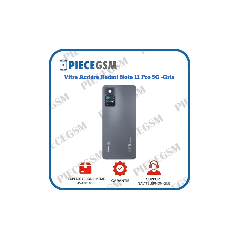 Vitre Arrière originale Redmi Note 11 Pro 5G – Noir