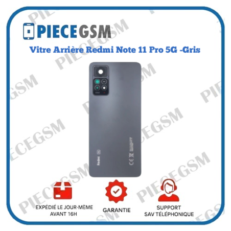 Vitre Arrière originale Redmi Note 11 Pro 5G – Noir