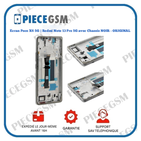 Ecran Complet Poco X6 5G | Note 13 Pro 5G avec Chassis NOIR - ORIGINAL
