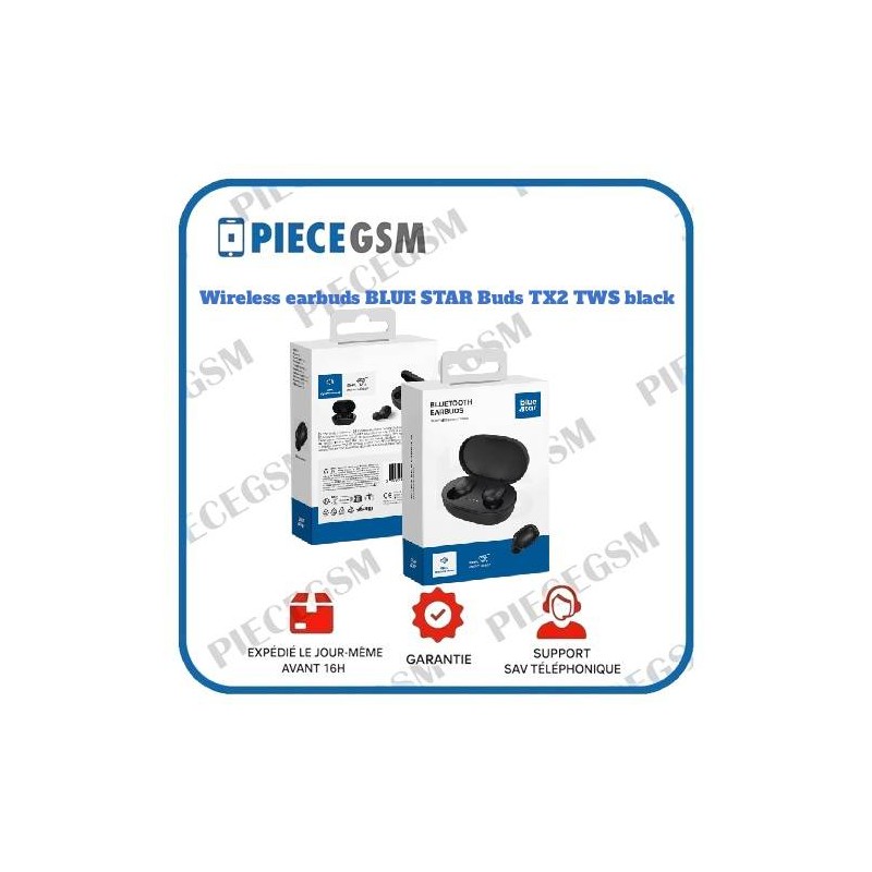 Wireless earbuds BLUE STAR Buds TX2 TWS black
