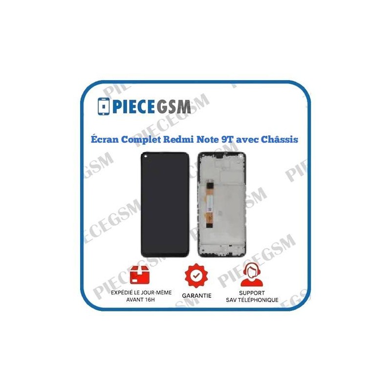 Écran Complet Redmi Note 9T avec Châssis