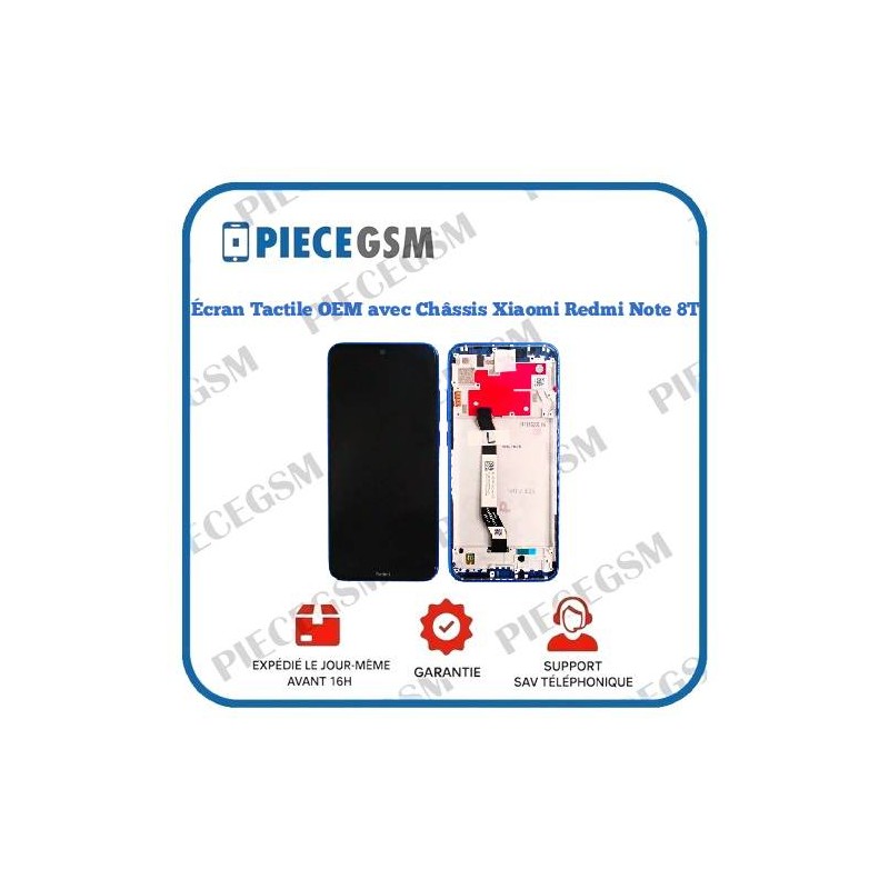 Écran Tactile OEM avec Châssis Xiaomi Redmi Note 8T Bleu