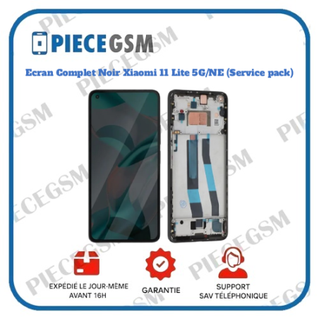 Ecran Complet Noir Xiaomi 11 Lite 5G/NE (Service pack)