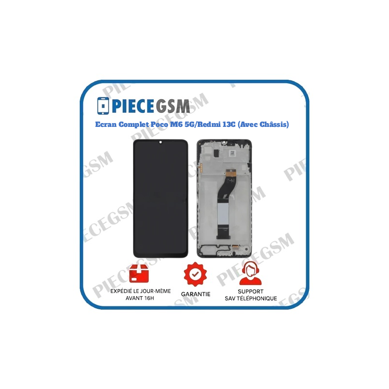 Ecran Complet Poco M6 5G/Redmi 13C (Avec Châssis)