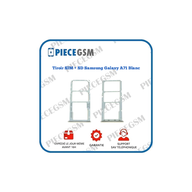 Tiroir SIM + SD Samsung Galaxy A71 (A715F) - Blanc