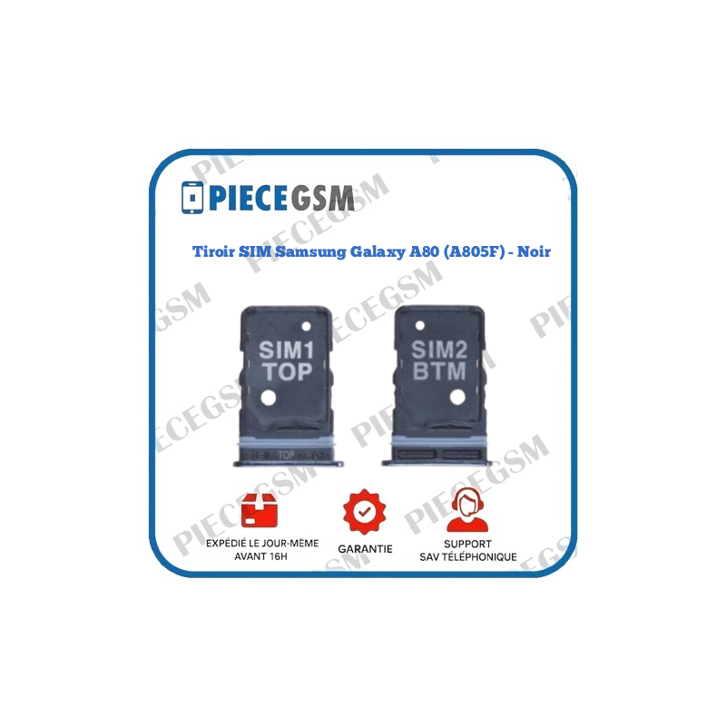 Tiroir SIM Samsung Galaxy A80 (A805F) - Noir