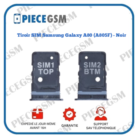 Tiroir SIM Samsung Galaxy A80 (A805F) - Noir