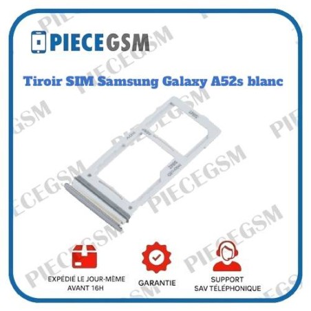 Tiroir SIM Samsung Galaxy A52s blanc